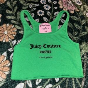 Juicy Couture Green Tank Top cropped forever 21 S rare